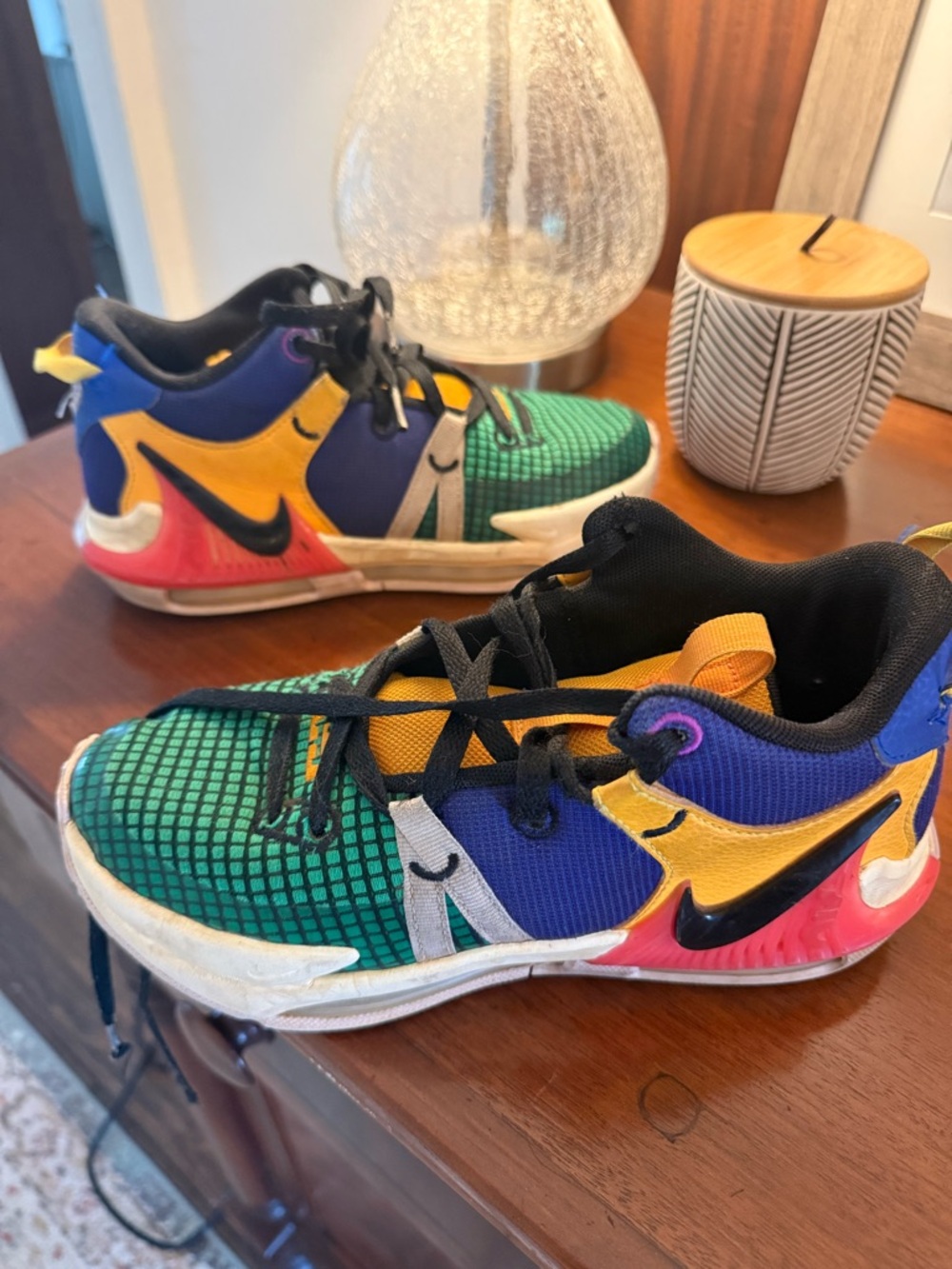 Nike Kids Multicolor Athletic Sneakers - Green/Blue/Yellow/Pink